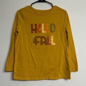 Cat & Jack Girls Hello Fall Long Sleeve Shirt XL (14/16) PLUS